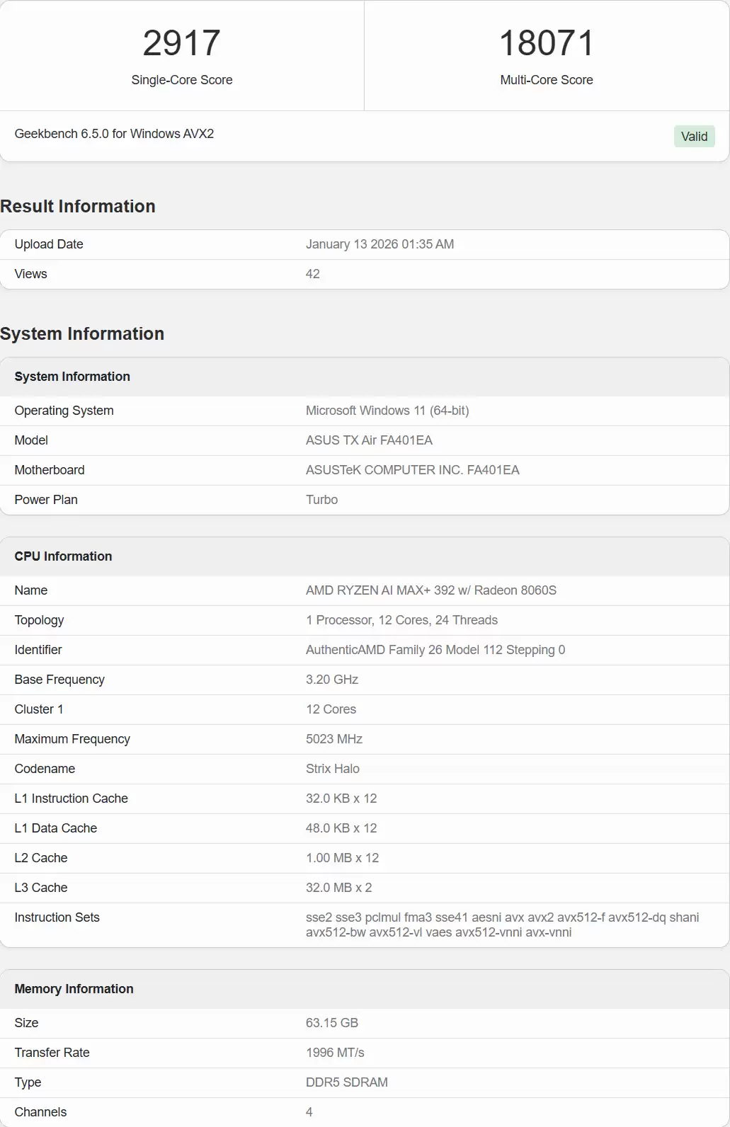 AMD Ryzen AI MAX+ 392 笔记本处理器曝光，多核跑分超桌面级 7900X