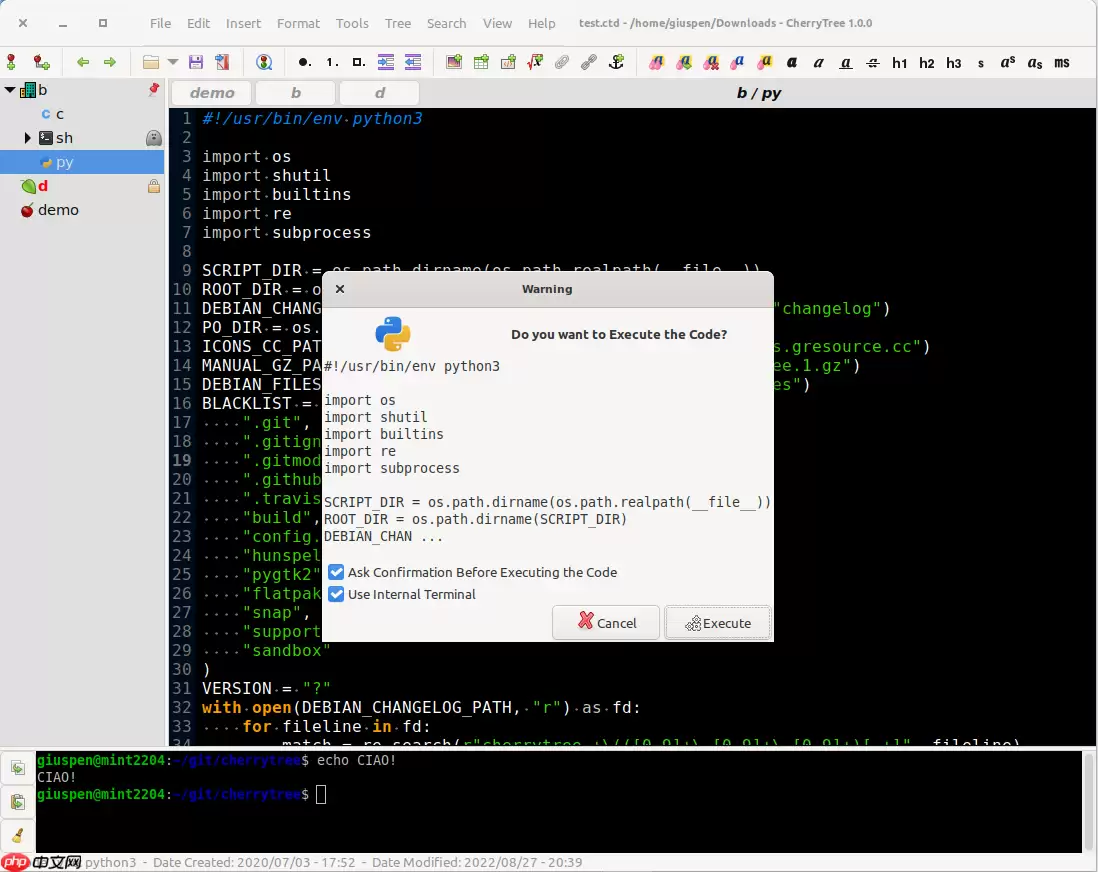程序员笔记 CherryTree 1.6.3 发布