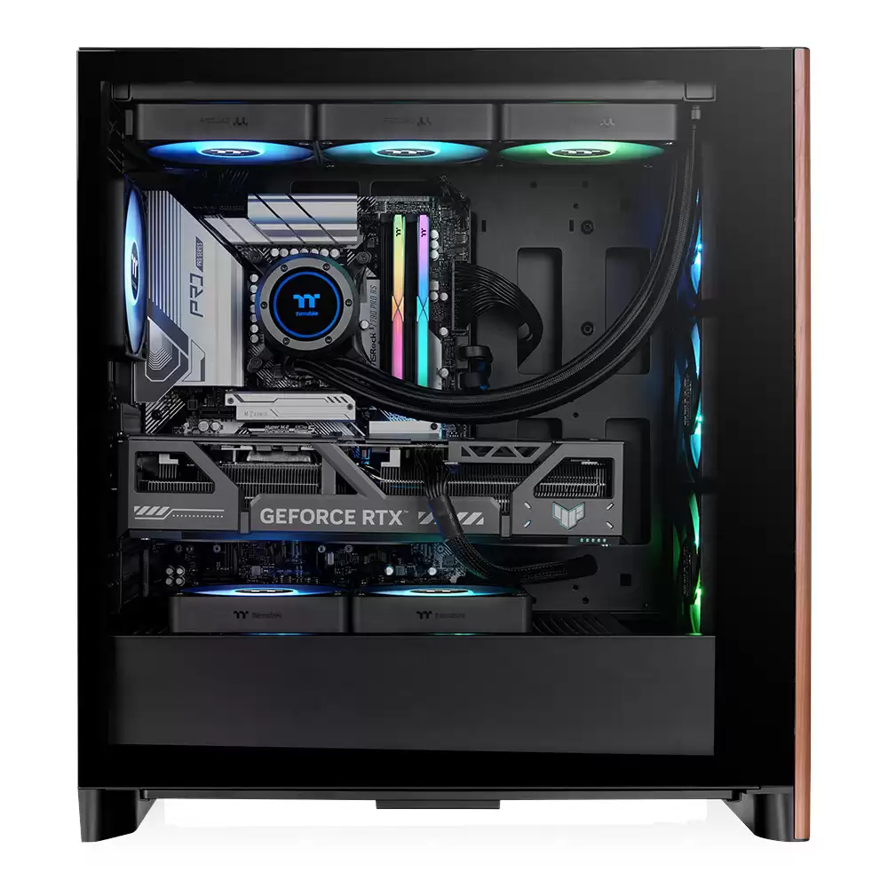 曜越钢炼 S370 WS 机箱上架：木纹装饰前面板、预装 4 把 120mm 风扇，黑白双色均 299 元