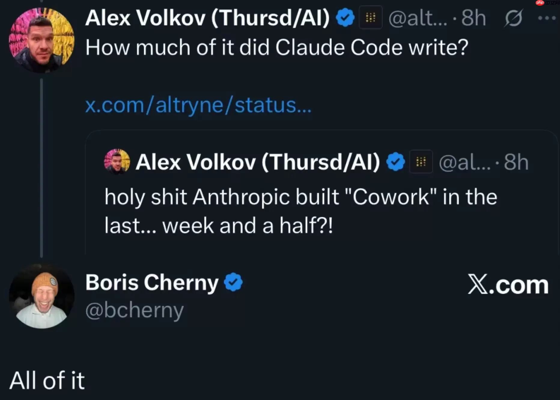 Claude Cowork 几乎完全由 AI 自动开发，10 天内完成初版