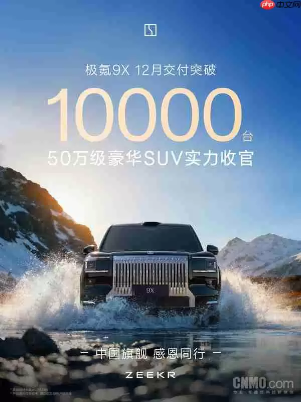50万级豪华SUV实力收官!极氪9X 12月交付破万台