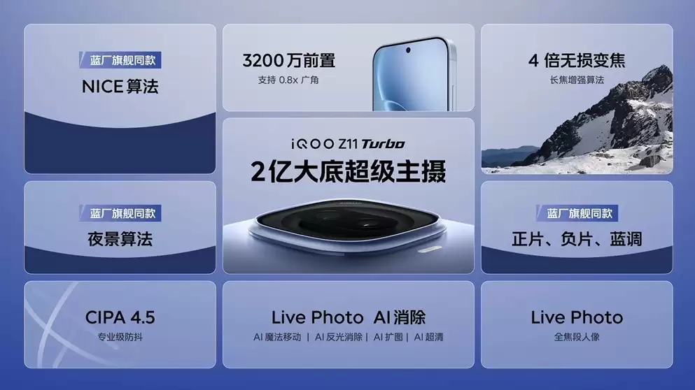 iQOO Z11 Turbo影像配置公布:2亿大底超级主摄+3200万像素前摄