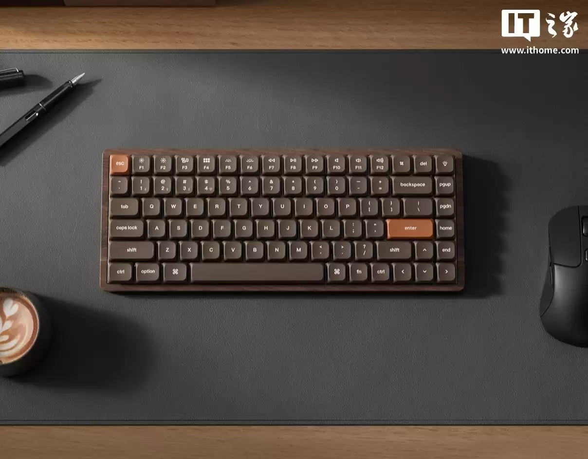 Keychron 海外推出 K3 Max 全木版机械键盘:换用胡桃木外壳、Milk POM 轴体,119.99 美元