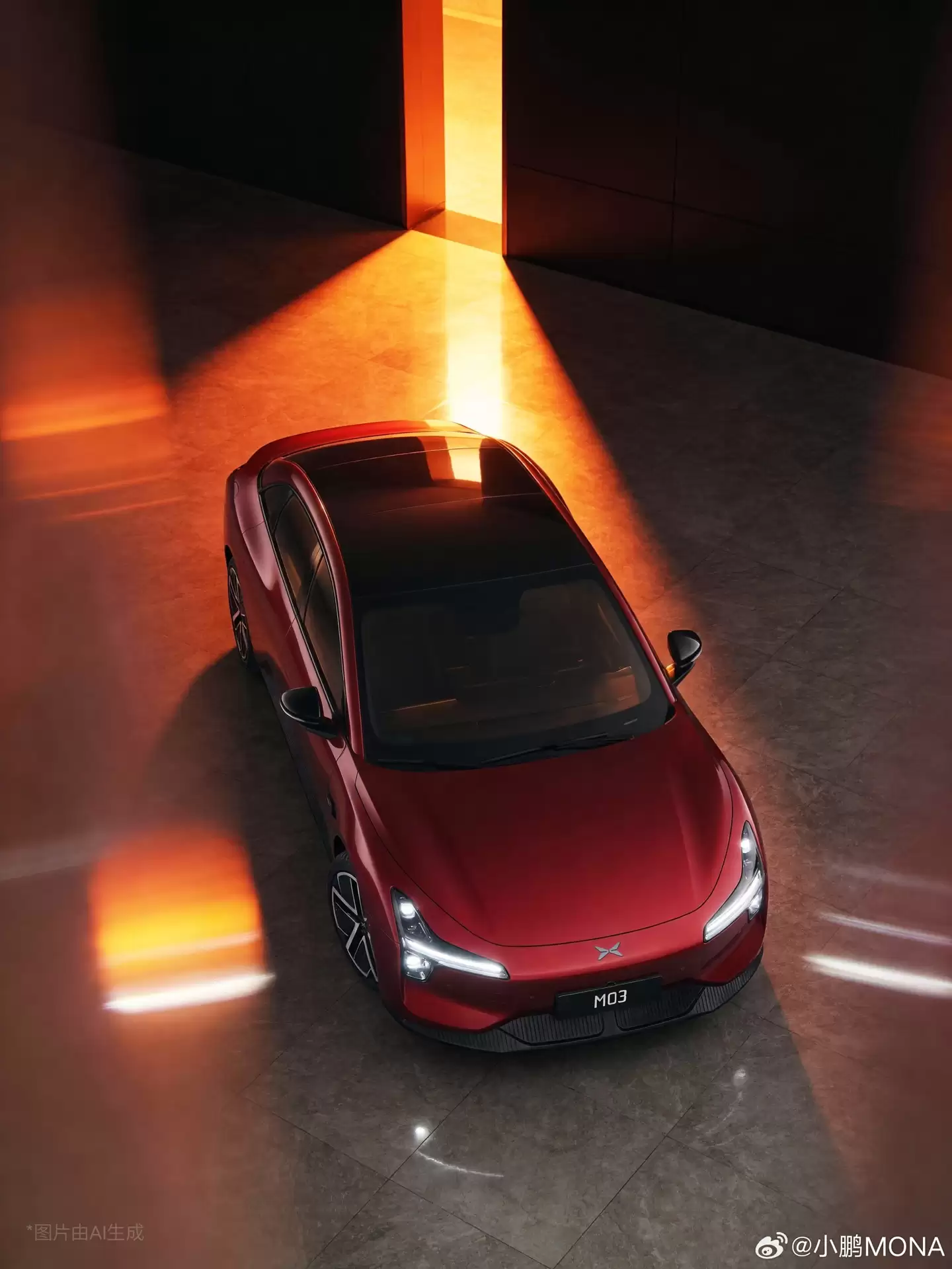 现款 11.98 万-13.98 万元，小鹏 MONA M03 推出官方改色“车厘子红”