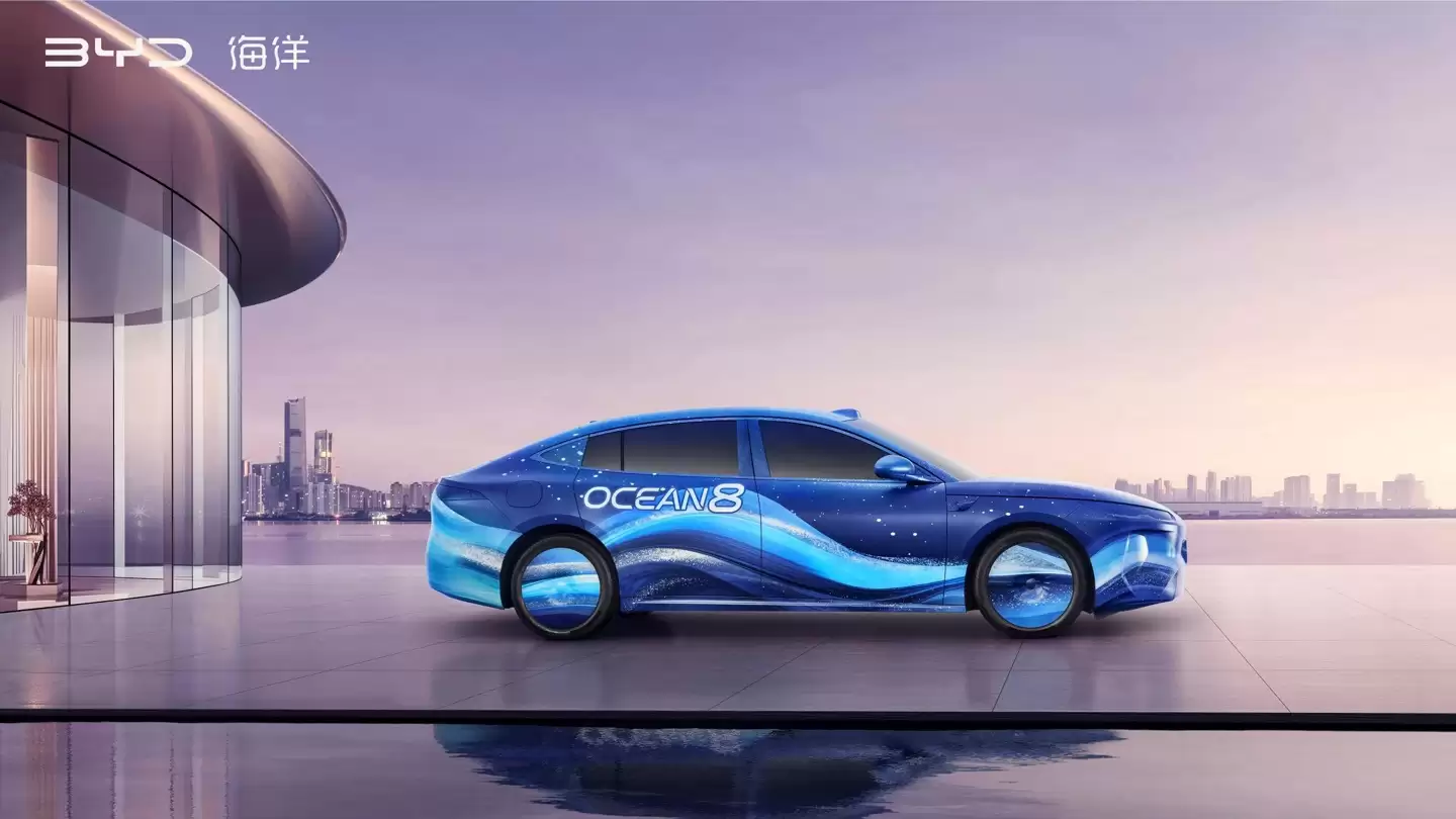 比亚迪海洋8系双旗舰预告图公布：轿车海豹08、SUV海狮08