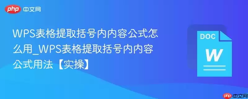 WPS表格提取括号内内容公式怎么用_WPS表格提取括号内内容公式用法【实操】