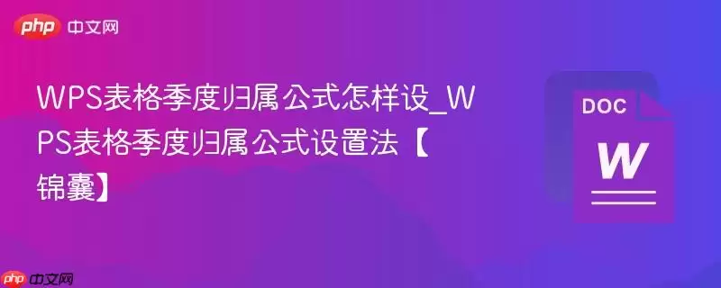 WPS表格季度归属公式怎样设_WPS表格季度归属公式设置法【锦囊】