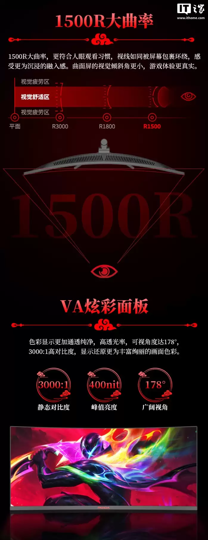 熊猫推出 MX34U7 34 英寸 21:9 带鱼屏显示器:WQHD 240Hz,1299 元