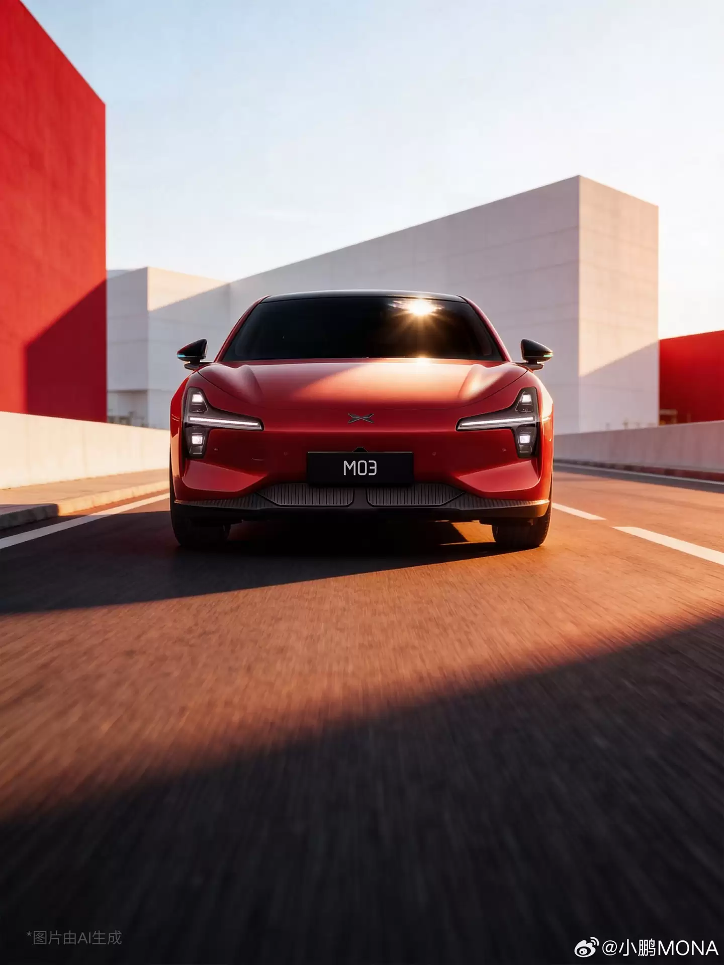 现款 11.98 万-13.98 万元，小鹏 MONA M03 推出官方改色“车厘子红”