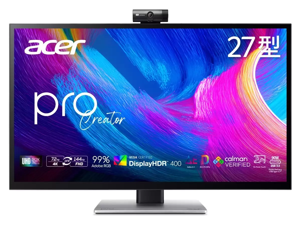 宏碁发布ProDesigner PE270KT专业显示器：4K触控+HDR400，售价3532元