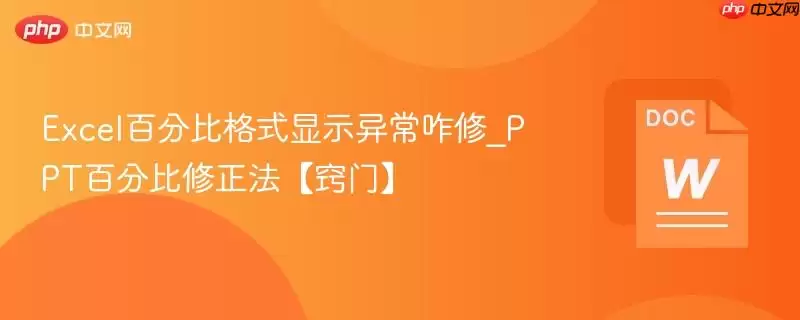 Excel百分比格式显示异常咋修_PPT百分比修正法【窍门】