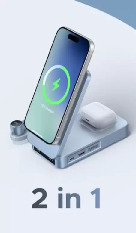 绿联推出 MagFlow 二合一 Magsafe 充电宝:20000mAh 容量,支持 Qi2 25W 无线、100W 有线快充