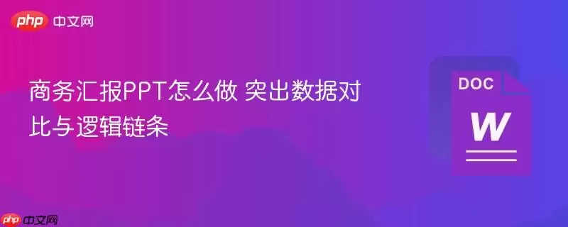 商务汇报PPT怎么做 突出数据对比与逻辑链条