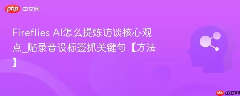 Fireflies AI怎么提炼访谈核心观点_贴录音设标签抓关键句【方法】