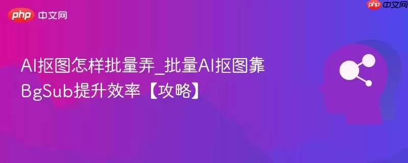 AI抠图怎样批量弄_批量AI抠图靠BgSub提升效率【攻略】