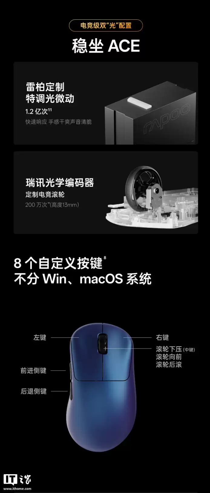 499 元:雷柏 VT3s MAX 大师版鼠标开启新品预约,搭载双 NORDIC 54H20、原相 3950 Ultimate