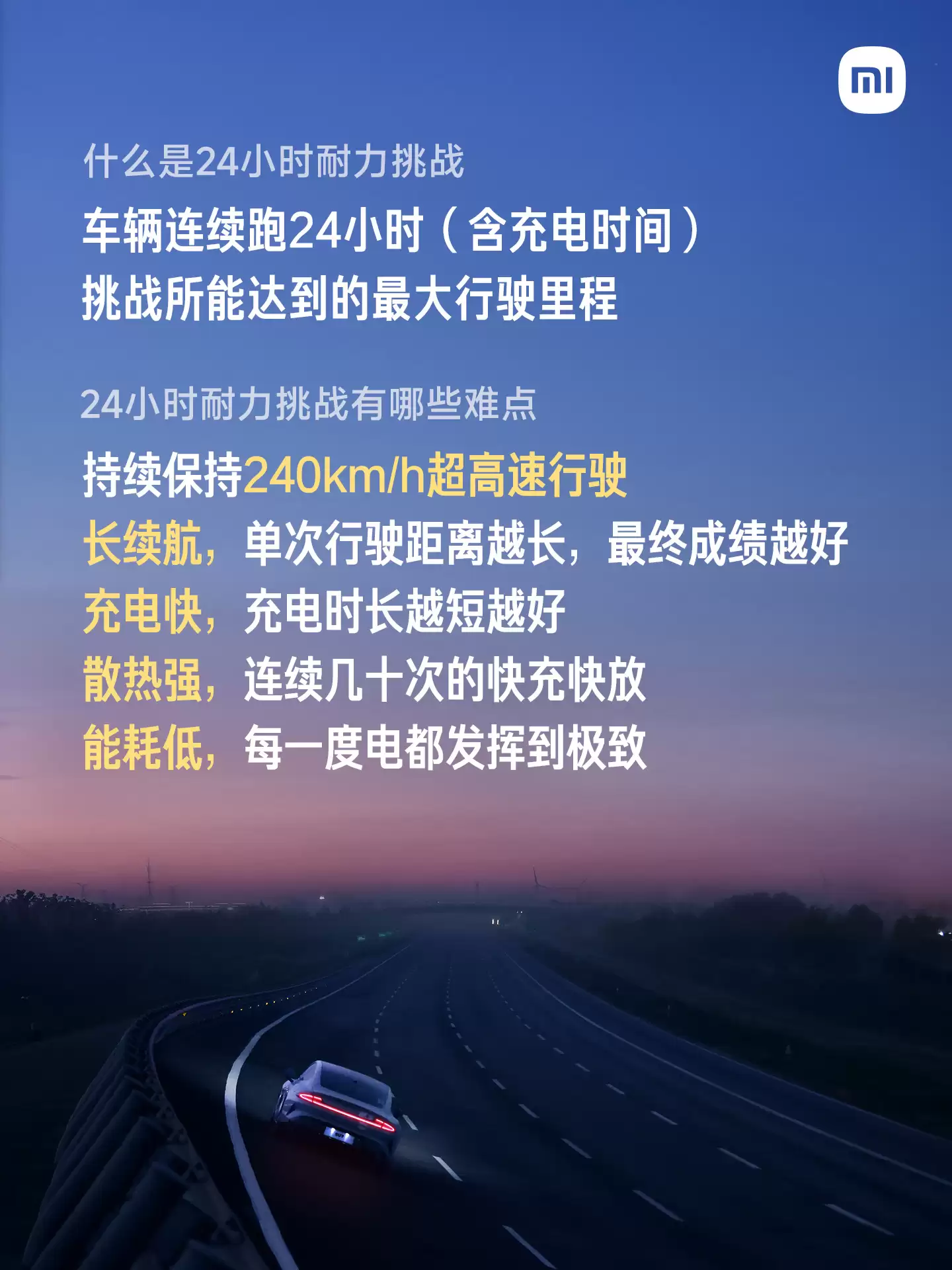 “用短跑速度跑马拉松”,新一代小米 SU7 Max 24 小时耐力挑战成绩 4264km