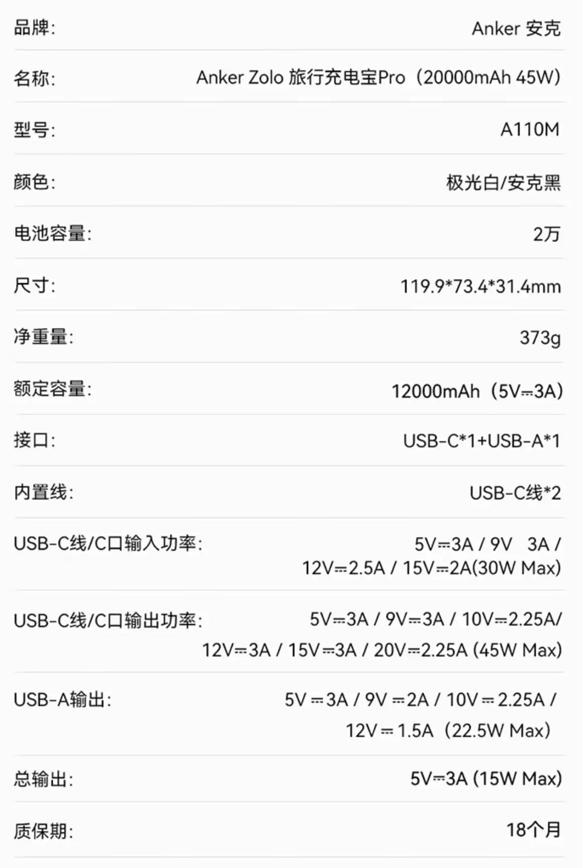 苹果 iPhone 满速快充:Anker 自带双线充电宝 20000mAh 国补后 141.8 元