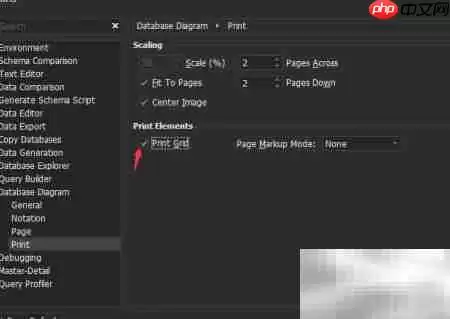 dbForge MySQL打印网格开启方法