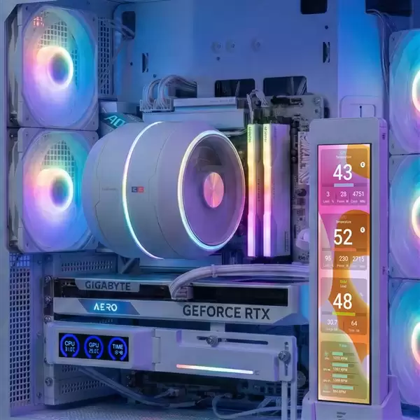 厂商太能整活:显卡支架都要带个屏了!实时显示CPU/GPU温度