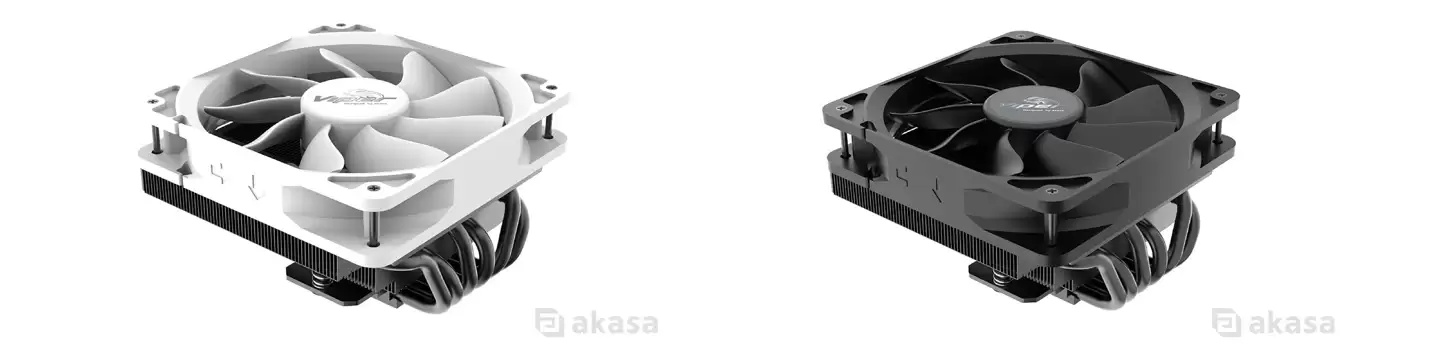 Akasa 推出六款下压式风冷散热器新品:67.2~77.6mm,至高 165W TDP 解热