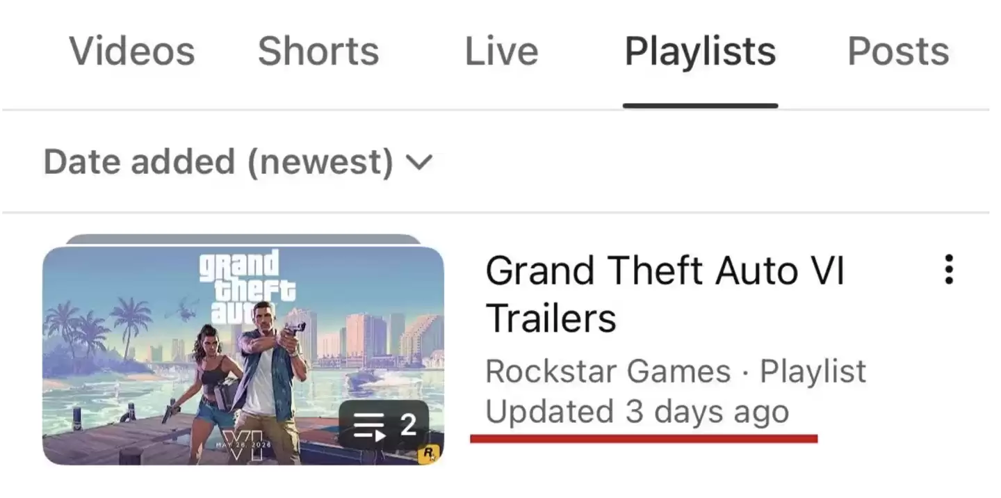 R 星更新《GTA6》视频播放列表，有望近期公布第三部预告片