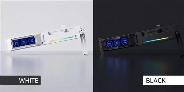 厂商太能整活:显卡支架都要带个屏了!实时显示CPU/GPU温度