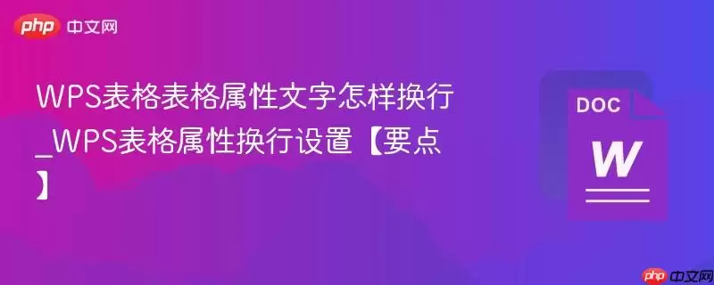WPS表格单元格文字换行方法详解