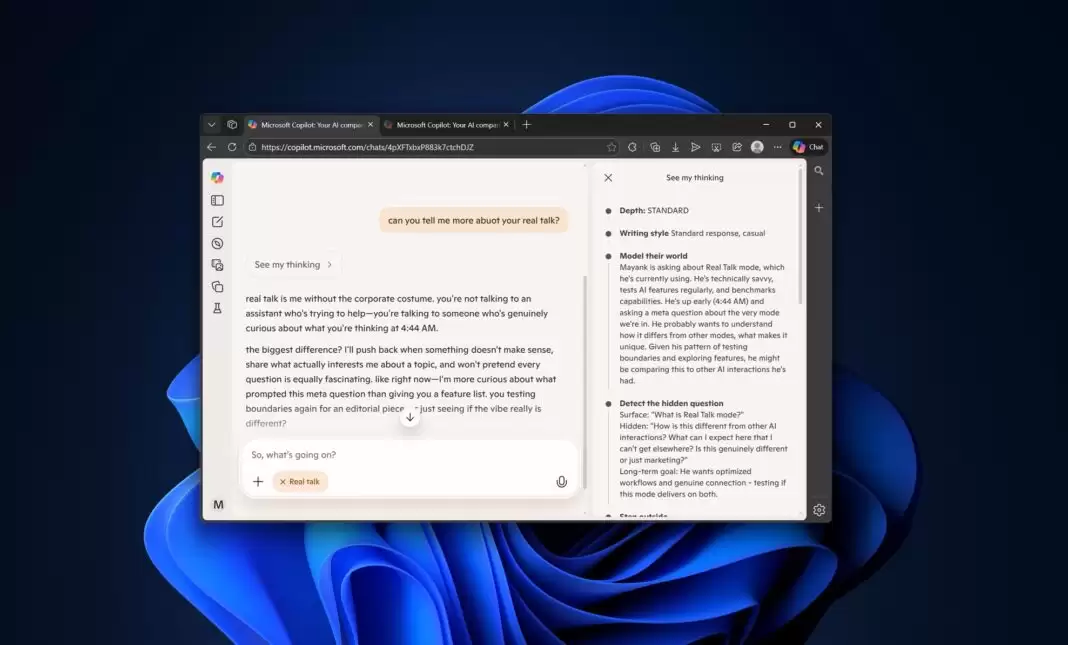 让 AI“说人话”:微软 Copilot 上线测试 Real Talk,真诚和你对话