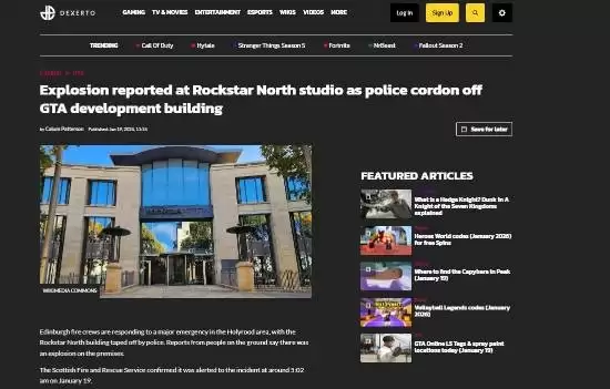 R星北方工作室发生爆炸！警方封锁《GTA6》开发大楼