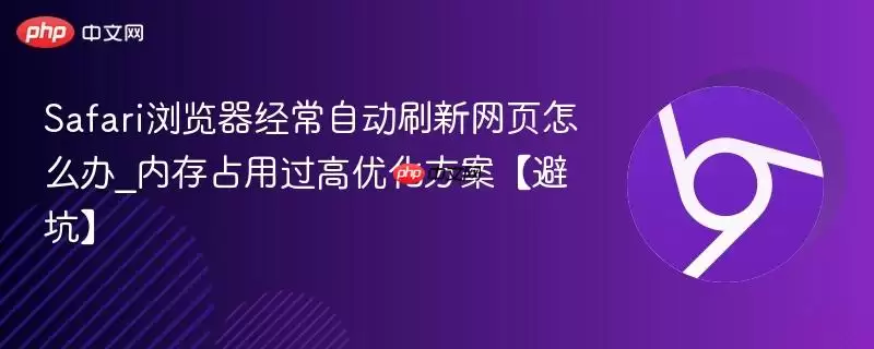 Safari浏览器经常自动刷新网页怎么办_内存占用过高优化方案【避坑】