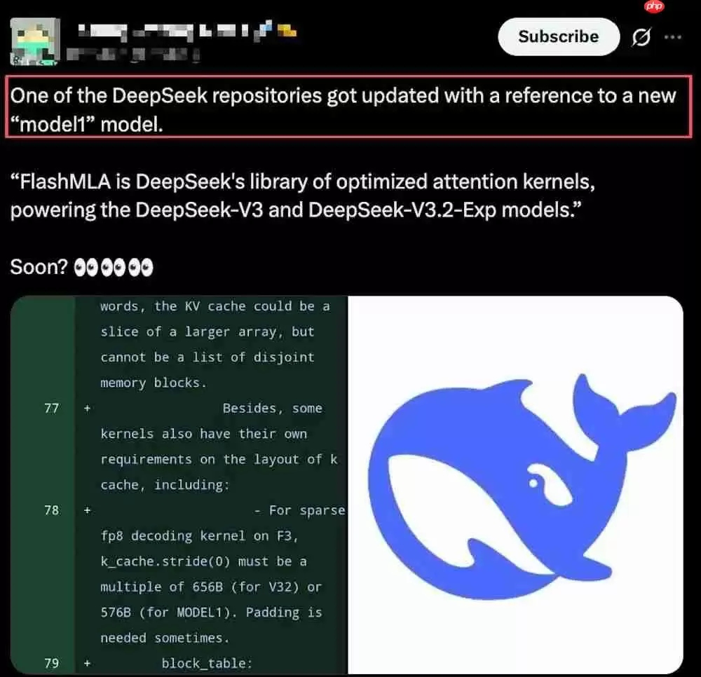 DeepSeek 开源代码仓库出现神秘标识符“MODEL1”