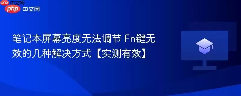 笔记本屏幕亮度无法调节 Fn键无效的几种解决方式【实测有效】