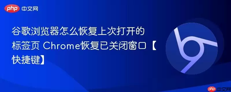 谷歌浏览器怎么恢复上次打开的标签页 Chrome恢复已关闭窗口【快捷键】