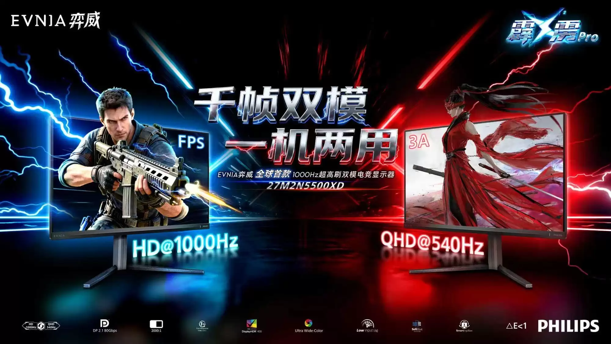 超高刷电竞显示器推荐：EVNIA骑士27M2N5500XD引领千帧革命