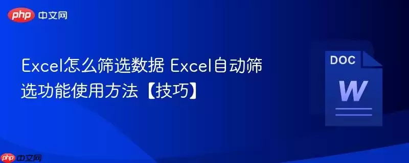 Excel怎么筛选数据 Excel自动筛选功能使用方法【技巧】