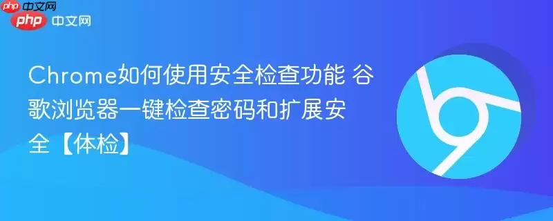 Chrome如何使用安全检查功能 谷歌浏览器一键检查密码和扩展安全【体检】