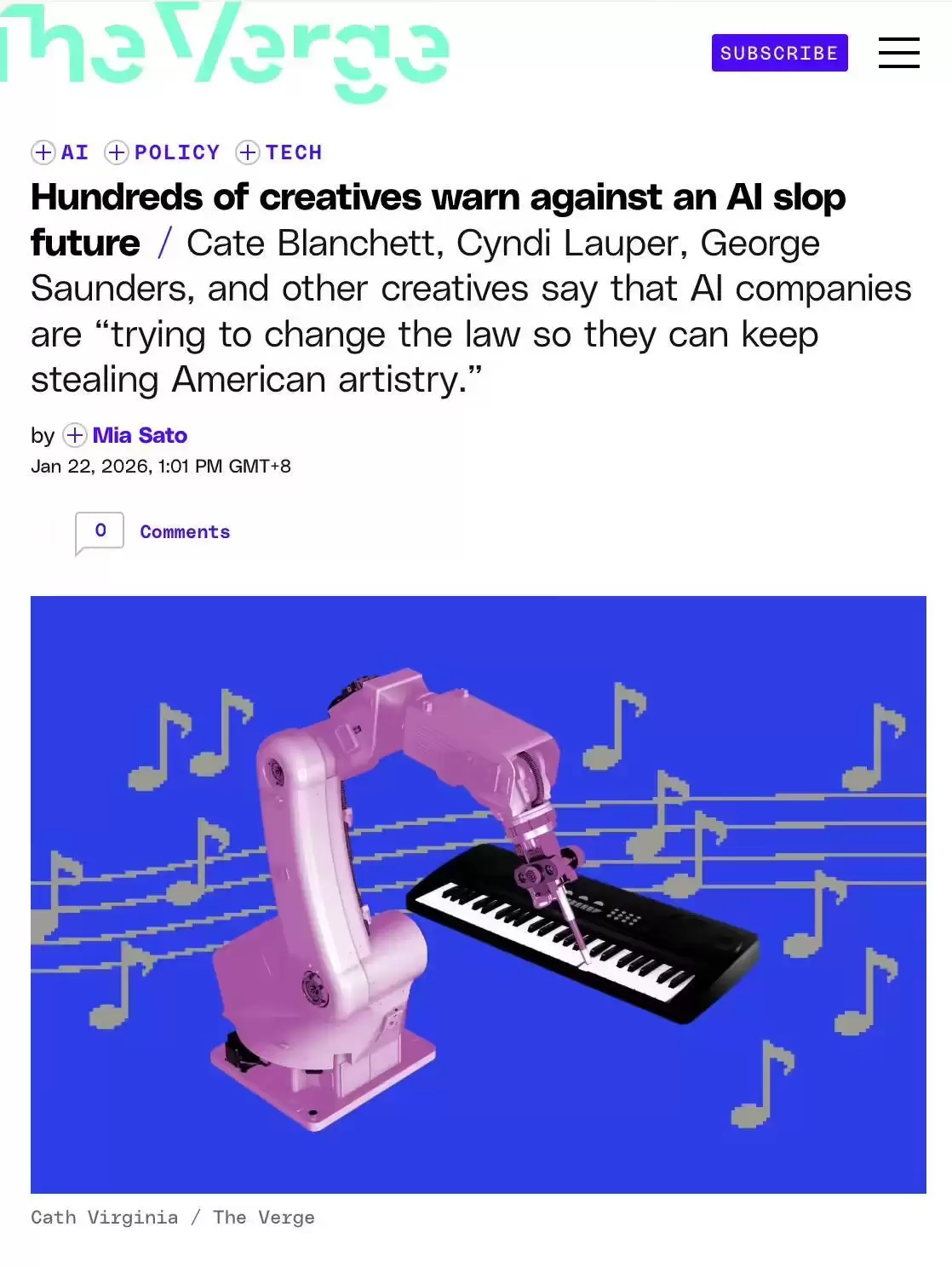 美国近800名创意人士联名呼吁:我们不要充斥‘AI垃圾’的未来