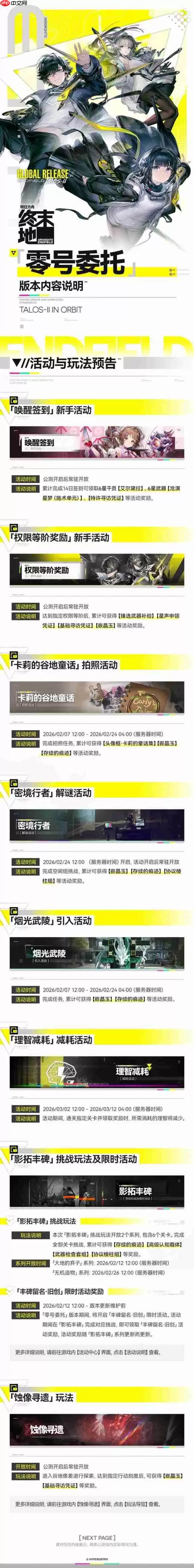 明日方舟终末地零号委托版本内容-明日方舟终末地零号委托版本更新内容汇总