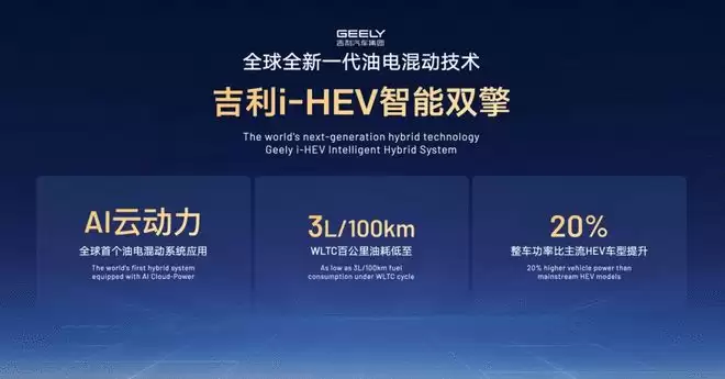 吉利上半年将发布i-HEV智能双擎 同步推出4-5款混合车型