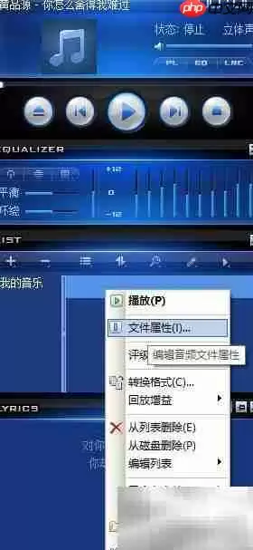 修改APE音乐信息方法