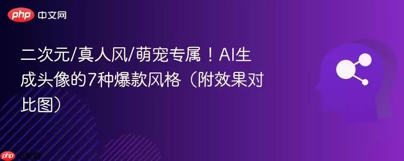 二次元/真人风/萌宠专属！AI生成头像的7种爆款风格（附效果对比图）