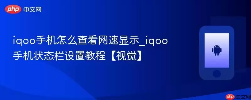 iqoo手机怎么查看网速显示_iqoo手机状态栏设置教程【视觉】