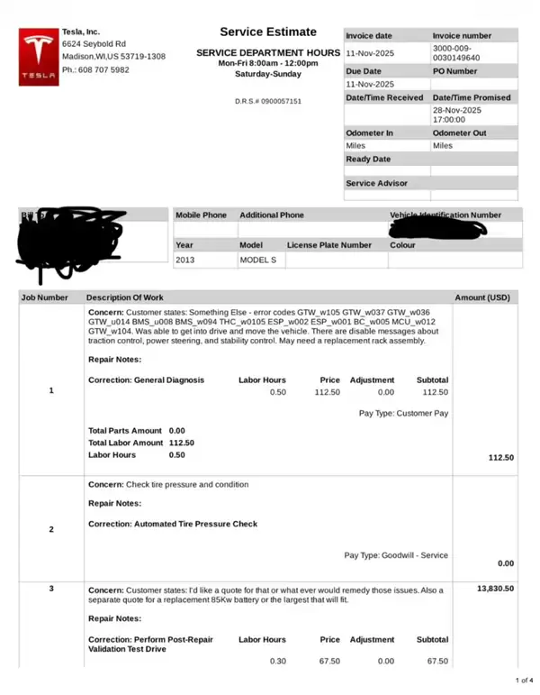 修不起卖不掉!一特斯拉Model S车主换电池 比买同款二手车还贵