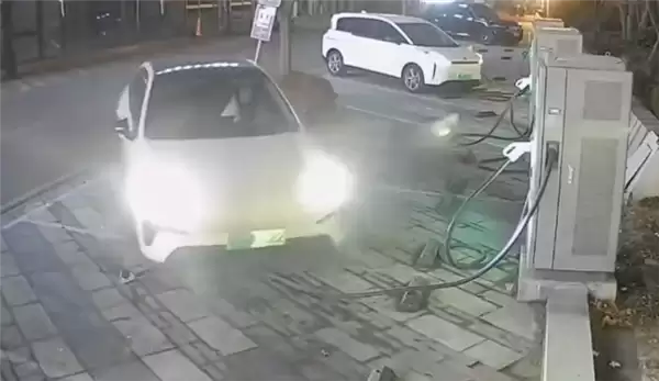 个人素质碎了一地！女子充电后乱扔充电枪还开车碾压