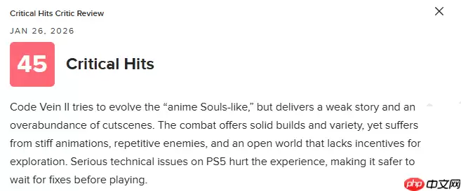 《噬血代码2》MC均分73分：瑕疵太多+优化很差！