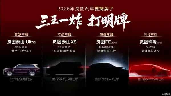 岚图甩出王炸!今年推四款新车 全系搭载L3智驾