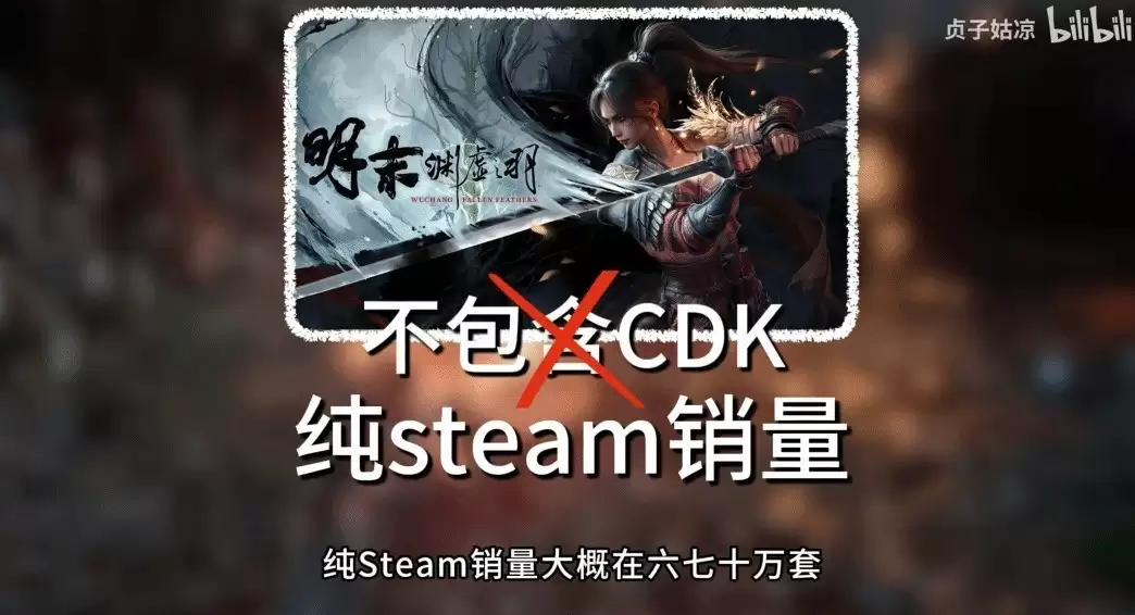 明末：渊虚之羽Steam纯销量约60–70万份，未入Steam年度前百畅销榜
