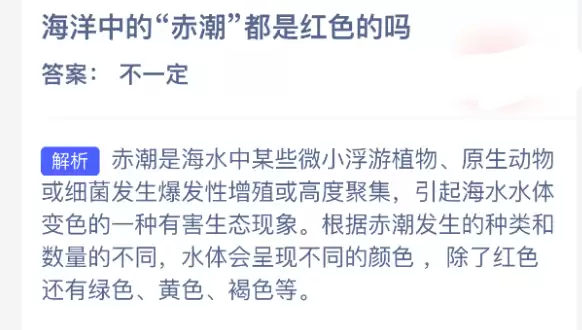 海洋中的赤潮都是红色的吗