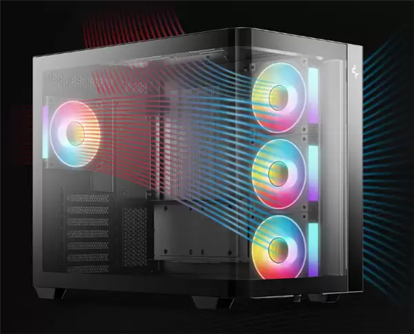 双舱结构！九州风神CG530U+4F曲面玻璃海景房机箱首发499元起